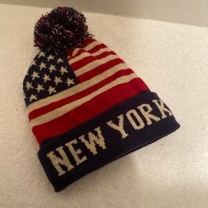 New York American Flag Knit Beanie